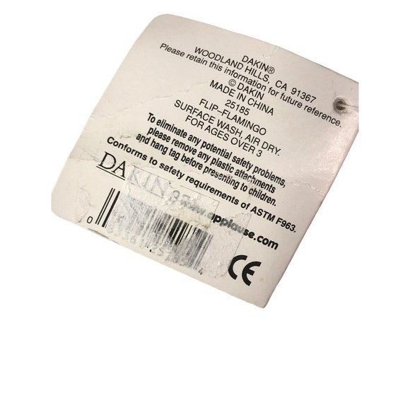 Pink Flip the Flamingo Bean Bag Plush by Dakin Huggables With Original Tags - Picture 7 of 10